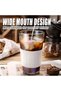 Axooms Glass Coffee Cups with Straw and Sleeve, 2-Pack 450ML Can Shaped Glass Tumblers with Lid, Reusable Leakproof Travel Mugs for Milk, Juice, Iced Coffee - (Set of 2, White, 450ml) - 6