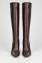 RAYAN Patent Leather Pointed Toe Women's Boots with Stiletto Heels - 7