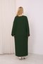 Crew Neck, Long-Sleeved, Loose Fit, Oversized, Knitted, Textured, Ankle-Length, Long Knit Dress - 2