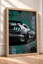 Textured Grunge-Style White American Muscle Car Framed Art Print Car Poster Wall Decor OTO191 - 2