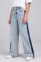 Dmb Girls' Striped Denim Pants, Ages 9–14, Blue - 2