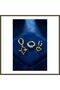 Set of 3 Earrings, Gold Color, with Eros Bow Collar Detail, BX