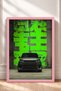 Luxury SUV Framed Art Print in Front of a Neon Green Wall—Car Poster for Garage or Office Wall Decor OTO190 - 3