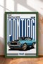 Turquoise Classic American Muscle Car Framed Art Print Car Poster for Garage or Office Wall Decor OTO043