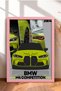 Lemon Yellow Modern Modal German Sports Car Framed Art Print / Car Poster for Garage or Office Wall Decor OTO039