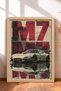 Mirrored Retro Japanese Sports Car Framed Art Print / Car Poster for Garage or Office Wall Decor OTO176