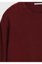 Burgundy Crew-Neck Plain-Knit 100% Cashmere Sweater - 8