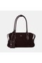 Women's "Acı Kahve" Mini Charm Accessory Suede-Textured Shoulder Bag