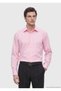 Pink Solid-Color Regular-Fit Long-Sleeve Woven Cotton Blend Shirt