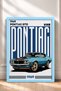 Turquoise Classic American Muscle Car Framed Art Print Car Poster for Garage or Office Wall Decor OTO043 - 3