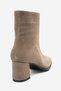 POURE Taupe Color Suede Genuine Leather Women's Chunky-Heeled Boots - 6