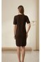 Crew Neck, Short-Sleeved, Solid Color, Soft-Textured Basic Short Knit Dress - 2