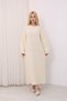 Crew Neck, Long-Sleeved, Loose Fit, Oversized, Knitted, Textured, Ankle-Length, Long Knit Dress