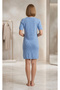 Crew Neck, Short-Sleeved, Solid Color, Soft-Textured Basic Short Knit Dress - 2