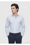 Blue Striped Regular Fit Long Woven Classic Cotton Blend Shirt