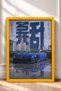 Framed Painting of a Blue Japanese Drift Car in a Wet Attic—Car Poster, Wall Decor OTO183 - 3