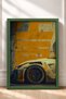 Framed Painting of a Japanese Race Car in Front of a Mustard-Yellow Wall—Car Poster, Wall Decor OTO175 - 3