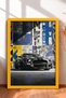Yellow and Blue Collage-Style American Muscle Car Framed Art Print / Car Poster for Garage or Office Wall Decor OTO182