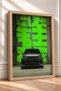 Luxury SUV Framed Art Print in Front of a Neon Green Wall—Car Poster for Garage or Office Wall Decor OTO190 - 2