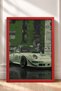 Green-Toned Retro Collage Sports Car Framed Art Print / Car Poster for Garage or Office Wall Decor OTO180 - 3