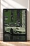 Green-Toned Retro Collage Sports Car Framed Art Print / Car Poster for Garage or Office Wall Decor OTO180 - 3