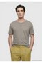 Taupe Color Solid 100% Linen T-Shirt
