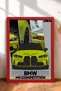 Lemon Yellow Modern Modal German Sports Car Framed Art Print / Car Poster for Garage or Office Wall Decor OTO039