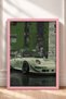 Green-Toned Retro Collage Sports Car Framed Art Print / Car Poster for Garage or Office Wall Decor OTO180 - 3