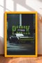 Green and Black Wide-Body Muscle Car Framed Art Print / Car Poster for Garage or Office Wall Decor OTO192