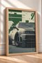Framed Japanese Sports Car Poster with Green Graphic Design—Car Poster, Wall Decor OTO184 - 2