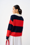 Women's Two-Tone Half-Buttoned Knit Tunic, Red - 4