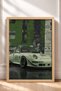 Green-Toned Retro Collage Sports Car Framed Art Print / Car Poster for Garage or Office Wall Decor OTO180 - 3