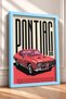 Retro Red American Muscle Car Framed Art Print Car Poster for Garage or Office Wall Decor OTO006 - 2