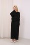 Crew Neck, Long-Sleeved, Loose Fit, Oversized, Knitted, Textured, Ankle-Length, Long Knit Dress - 4