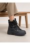 -Ewolira Women's Black Platform Sole High-Heeled Zip-Up Boots with Quilted Front - 4
