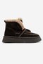 SANDY Brown Suede Genuine Leather Fur-Trimmed Tasseled Women's Boots - 5