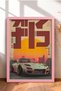 Retro Japanese Drift Car Art Print at Sunset—Framed Car Poster for Garage or Office Wall Decor OTO177