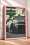Framed Japanese Sports Car Poster with Green Graphic Design—Car Poster, Wall Decor OTO184 - 2