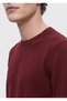 Burgundy Crew-Neck Plain-Knit 100% Cashmere Sweater - 4