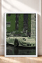 Green-Toned Retro Collage Sports Car Framed Art Print / Car Poster for Garage or Office Wall Decor OTO180 - 3