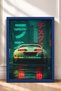 Framed Painting of a Japanese Sports Car on a Rainy Neon Street—Car Poster for Garage or Office Wall Decor OTO181 - 3