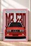 Red Classic German Sports Sedan Framed Art Print Car Poster for Garage or Office Wall Decor OTO041 - 3