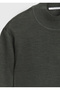 Khaki Half Turtleneck Plain Knit Wool Blended Sweater Sweater - 8