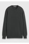 Dark Green Crew Neck Plain-Knit 100% Cashmere Sweater - 7