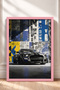 Yellow and Blue Collage-Style American Muscle Car Framed Art Print / Car Poster for Garage or Office Wall Decor OTO182 - 3