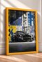 Yellow and Blue Collage-Style American Muscle Car Framed Art Print / Car Poster for Garage or Office Wall Decor OTO182 - 2