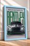 Framed Poster of a British Race Car with a Green Stripe—Car Poster for Garage or Office Wall Decor OTO002 - 2