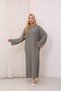 Crew Neck, Long-Sleeved, Loose Fit, Oversized, Knitted, Textured, Ankle-Length, Long Knit Dress - 5
