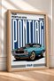 Turquoise Classic American Muscle Car Framed Art Print Car Poster for Garage or Office Wall Decor OTO043 - 2