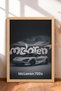 White British Supercar Framed Art Print in a Gray Studio—Car Poster, Wall Decor OTO220